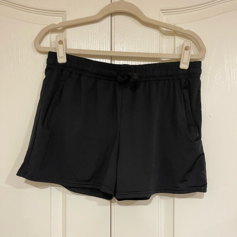 Black real essentials athletic shorts​​​​​​​​​
